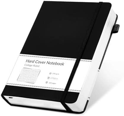 CAGIE Journal Notebook for Women Men Leather Journaling Diary Daily, Black by CAGIE