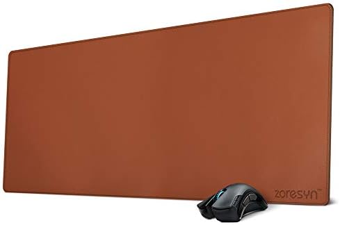 ZORESYN Large PU Leather Desk Pad, 35.4" x 15.8", Brown by ZORESYN