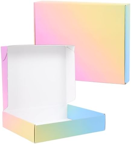 Shipping Boxes Medium 10x8x2", Colorful Mailer Boxes for Packaging 15 Pack, Corrugated Cardboard Boxes for Small Business Mailing by OitiO