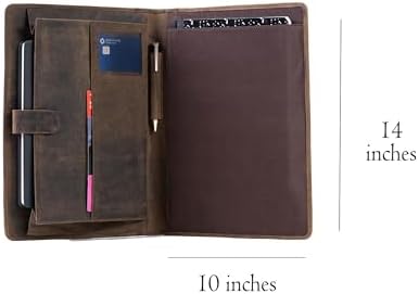 Leather Business Portfolio with Luxury Pen Business Personal Organiser Folder Full Grain Leather padfolio by KomalC (Buffalo Distressed Tan) - Image 3