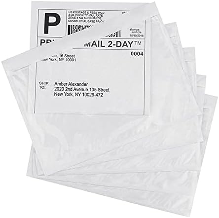 LabelMore 7.5" x 5.5" Clear Plastic Adhesive Packing List Mailing Shipping label Pouch Return Label Documents Keeps Paper Safe While Shipping (2000 Pack) by LabelMore
