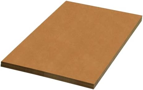BOX USA Shipping Cardboard Sheets 20"L x 12"W, 50-Pack | Corrugated Sheets for Packing, Moving and Storage Supplies,kraft by BOXUSA