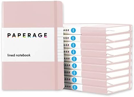 PAPERAGE Lined Journal Notebook, 10 Pack, (Blush), 160 Pages, Medium 5.6 in x 8 in - 100 GSM Thick Paper – Hardcover Journaling Notebook for Work, School & Note Taking by PAPERAGE