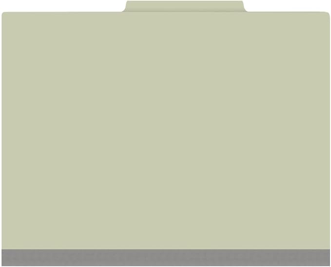25 Pt. Pressboard Classification Folders, 2/5 Cut ROC Top Tab, Letter Size, 1 Pocket Divider, Light Green (Box of 10) - Image 2