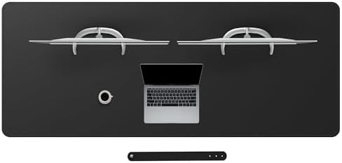 Cacoy 66.9'' x 27.5'' Leather Desk Pad Blotter Protector, Large Gaming Keyboard Mouse Pad, Faux Leather Desk Mat for Desktop and Laptop, Waterproof XXXL Extended Desktop Keyboard Mouse Mat, Black by Cacoy