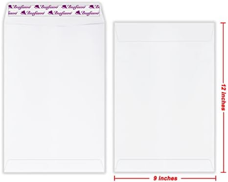 Bonfasvo 300 Pack 9x12 White Catalog Envelopes Peel & Seal Security Mailing Envelopes 120GSM Kraft Paper self Seal Envelopes for Invitations Papers Photos Documents Pictures Papers Files - Image 2