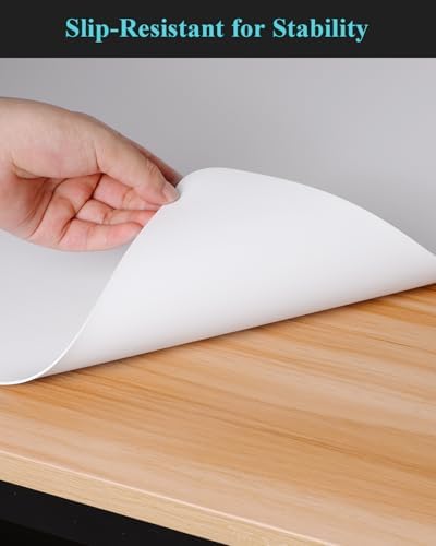 Pure White Plastic Table Cover Protector, 30" x 60" PVC Desk Pad Mat - Image 5