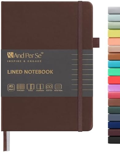 &And Per Se Lined Journal Notebook, 160 Pages, A5 5.7 x 8 inches College Ruled Thick Paper Notebook Journals for Writing, Hardcover Notebooks for Women Men Office School (1 Pack, Chocolate) by AndPerSe