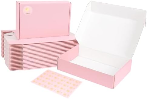 9x6x2 Pink Shipping Boxes, 45 Pack Corrugated Cardboard Mailer Boxes for Packaging Small Business Mailing Gift by DEZIBOX
