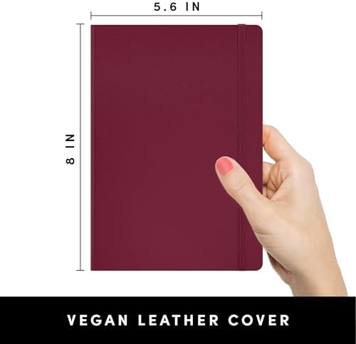 PAPERAGE Lined Journal Notebook, Hardcover Journal for Women & Men, 160 Pages, (5.6 in x 8 in), College Ruled Journaling Notebook for Work, School Supplies & Note Taking, (Burgundy) - Image 2