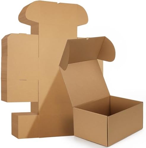 HORLIMER 12x9x6 inches Shipping Boxes Set of 15, Brown Corrugated Cardboard Box for Mailing, Packaging, Small Business by HORLIMER