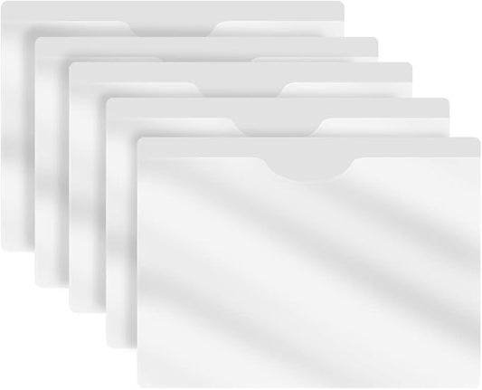 White Plastic Folders with Closed Sides, Doctor Stuff, Letter Size, Clear Front Top Loading Job Jacket, Documents Holder for Office, High School and Medical Files, Pack of 50 by DoctorStuff
