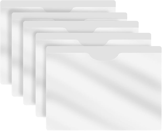 White Plastic Folders with Pockets and Clear Cover, Doctor Stuff, Letter Size, Top Loading Vinyl File Folders, Job Jacket, Documents Holder, Pack of 100 by DoctorStuff