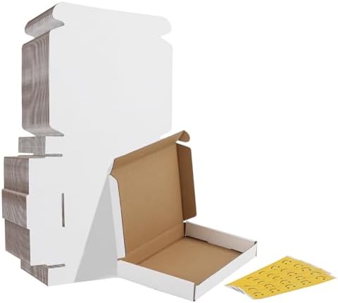 HORLIMER 7x5x1 Shipping Boxes Set of 30, White Corrugated Cardboard Mailer Box for Packing Small Business by HORLIMER