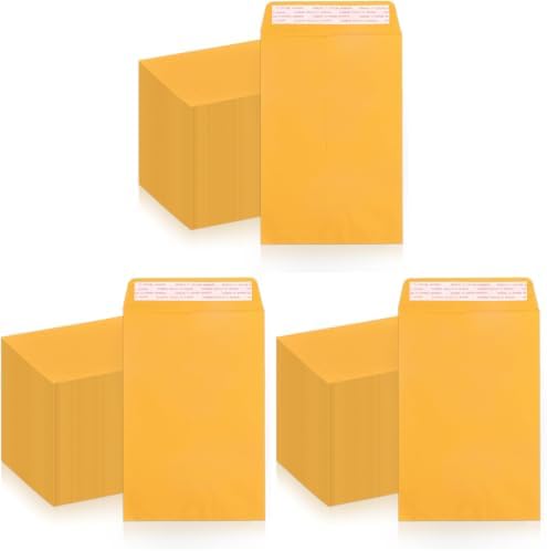 6x9 Manilla Envelopes Self Seal 250 PCS, Goefun Small Brown Kraft Catalog Envelopes 6x9 for Mailing - 100GSM Paper (Pack of 3) by Goefun