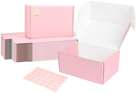 9x6x4 Pink Shipping Boxes Medium, 30 Pack Corrugated Cardboard Mailer Boxes for Packaging Small Business Mailing Gift by DEZIBOX