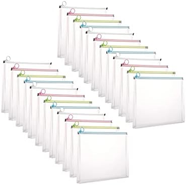 9x12 Clear Zip Plastic Envelopes File Document Paper Holder 24 Pack by YESSART