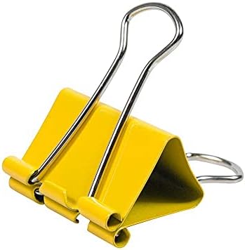 JAM PAPER Colorful Binder Clips - Medium - 1 1/4 Inch (32 mm) - Yellow Binderclips - 15/Pack - Image 3