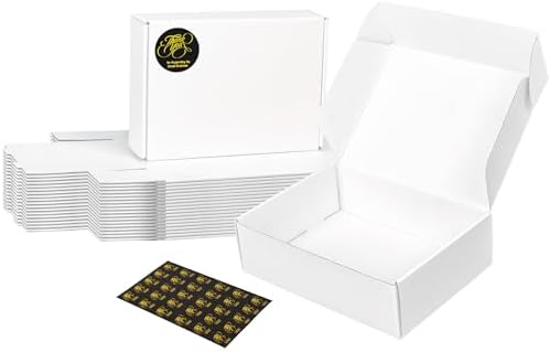 White Shipping Boxes Small 7x5x2 Inches, 45 Pack Corrugated Cardboard Mailer Boxes for Packaging Small Business Mailing Gift by DEZIBOX