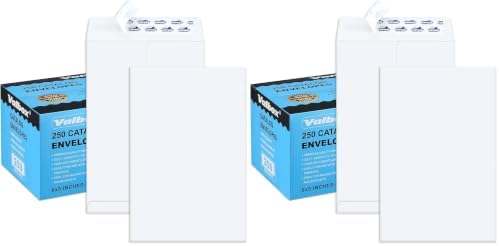 ValBox 6x9 Self Seal Security Catalog Envelopes 250 Count Small White Envelopes for Mailing, Storage and Organizing (Pack of 2) by ValBox