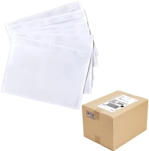 100 Pack 7.5" x 5.5" Clear Self-Adhesive Top Loading Packing List/Shipping Label Envelopes Pouches by FungLam