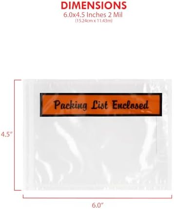 GPI - Packing List Envelopes, 4.5" x 6" Packing Slip Pouches, Clear Plastic Envelope Sleeves with Self-Adhesive Strip, Top Loading for Shipping Labels, Packing Lists, Invoices & Paperwork. 2000 Pack - Image 2