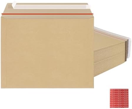 zmybcpack 50 Pack Rigid Mailers 9.5x12.5 inch, Self Seal Photo Document Mailers, Stay Flat Kraft Cardboard Envelopes for Photos, Document, CD(Kraft Browm) by zmybcpack