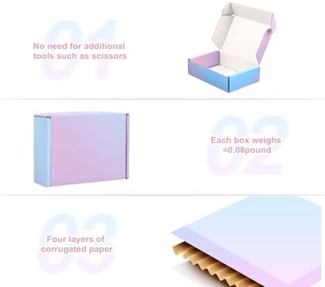 Purple Shipping Boxes 6x4x1.6 in - Set of 50: Small Corrugated Cardboard Boxes - Shipping Boxes for Small Business - Image 4