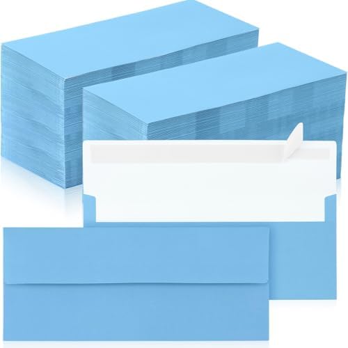 Jutom #10 Letter Size Kraft Envelopes, Blue, 500 Pcs by Jutom