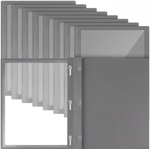Teling 24 Pcs Report Covers with 3 Prong Presentation Folders, Dark Grey by Teling