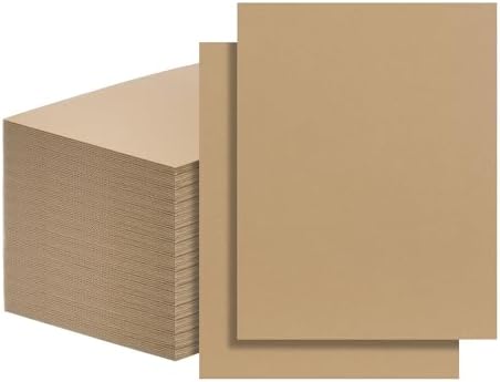 FARRAY 100 Pack Corrugated Cardboard Sheets 8.5x11 Inch, 1.8mm Thick Brown Kraft Cardboard Backing, Bulk Flat Cardboard Inserts Filler Pads for Packing, Shipping, Mailers, Crafts by FARRAY