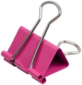 JAM PAPER Colorful Binder Clips - Medium - 1 1/4 Inch (32 mm) - Pink Binderclips - 15/Pack - Image 4
