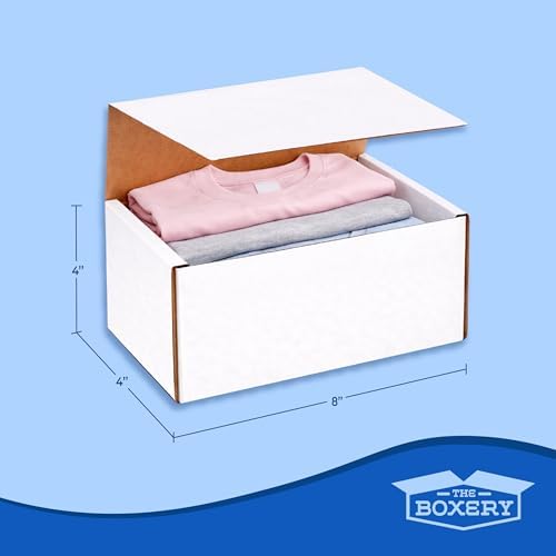 The Boxery Corrugated Mailers White Tuck Shipping Boxes (8x4x4) - Image 3