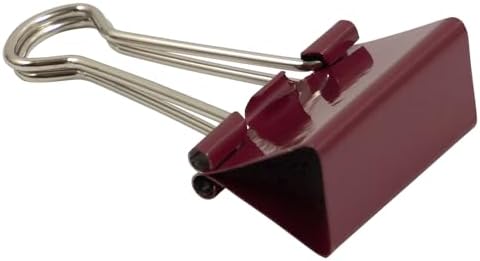 JAM PAPER Colorful Binder Clips - Medium - 1 1/4 Inch (32 mm) - Burgundy Binderclips - 15/Pack - Image 3