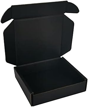 ROTCH 200 Pack 4x4x1'' Small Shipping Boxes, Cardboard Corrugated Mailers, Black (M441-200-B) by ROTCH