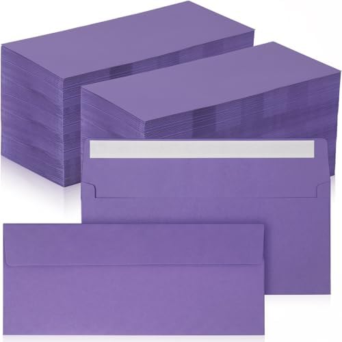 Jutom #10 Letter Size Kraft Envelopes, Dark Purple, 500 Pcs by Jutom