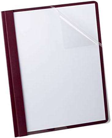 Oxford Clear Front Report Cover, 3 Prong, 1/2 inch Capacity, Burgundy, Letter Size, 25 per Box, (53341) by Oxford