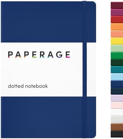 PAPERAGE Dotted Journal Notebook, (Royal Blue), 160 Pages, Medium 5.6 in x 8 in - 100 GSM Thick Paper – Hardcover Journaling Notebook for Work, School & Bullet Journaling by PAPERAGE