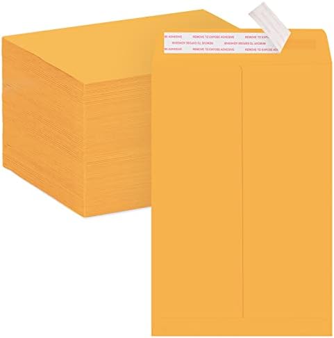 ACSTEP 100Pack Manilla Envelopes 6 x 9 Brown Kraft Catalog Envelopes Self Seal for Mailing by ACSTEP