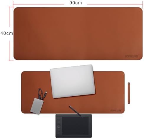 ZORESYN Large PU Leather Desk Pad, 35.4" x 15.8", Brown - Image 2