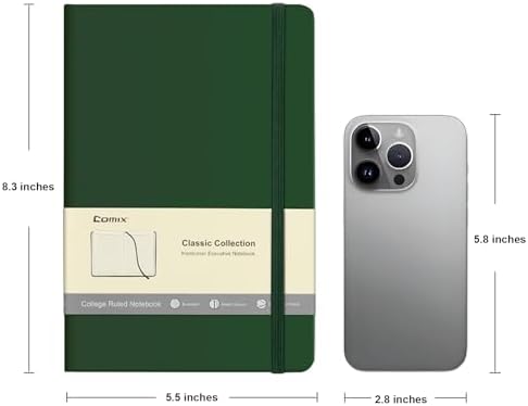 Comix 6 Pack Lined Journal Notebooks for Work, 240 Pages, 5.5"x8.3" - Image 2