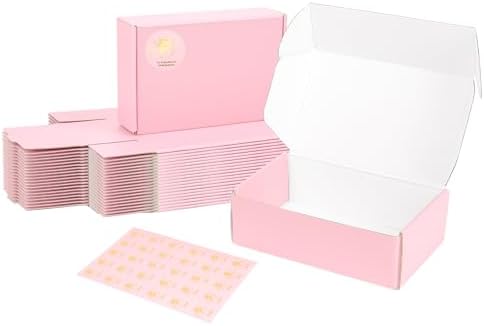 6x4x2 Pink Shipping Boxes Small, 45 Pack Corrugated Cardboard Mailer Boxes for Packaging Small Business Mailing Gift by DEZIBOX