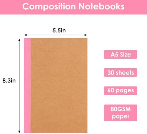 LABUK 60 Pack Notebooks Bulk, A5 Lined Journaling Notebooks Bulk, Rainbow Composition Notebooks Journals, 15 Colors 60 Pages for School Office - Image 2