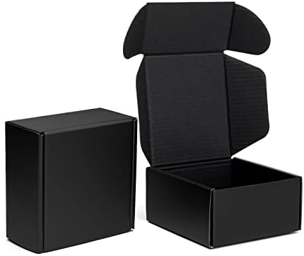 Mcfleet 4x4x2" Black Shipping Boxes Small Corrugated Cardboard Box 24 Pack by Mcfleet