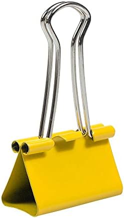 JAM PAPER Colorful Binder Clips - Medium - 1 1/4 Inch (32 mm) - Yellow Binderclips - 15/Pack - Image 5