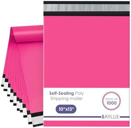 Hot Pink Poly Mailers 10x13, Shipping & Mailing Bags, 1000 Pack Bulk by BAYLUE