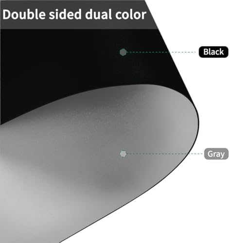 Faux Leather Table Cover,1.8mm Thick,36x54 Inch Table Protector,Table Protector for Dining Room Table,Table Protectors for Rectangle Tables.(Black+Gray,36x54) - Image 2