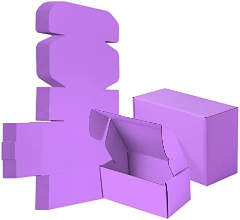 25 Pack Small Shipping Boxes Purple Corrugated Cardboard Box 9x6x4 inches，Corrugated Box for Packaging Small Business,Mailing Packing Literature Mailer,Shipping Gift Boxes by AIYUNNI