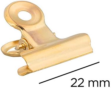 JAM PAPER Metal Bulldog Clips - Small - 22mm - Gold - 25/Pack - Image 4
