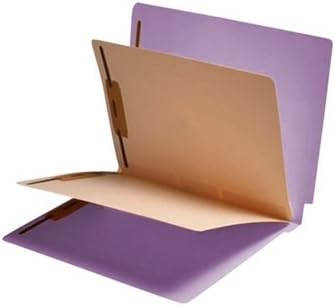 Lavender Classification Folders - 11pt, 2 Dividers, 6 Top Fasteners, 3/4" Expansion, End Tab, Box of 25 by Colortrieve